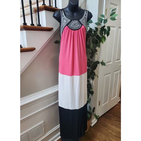 New Directions Womens Multicolor Sleeveless Round Neck Long Maxi Dress Size XL - Picture 1 of 9
